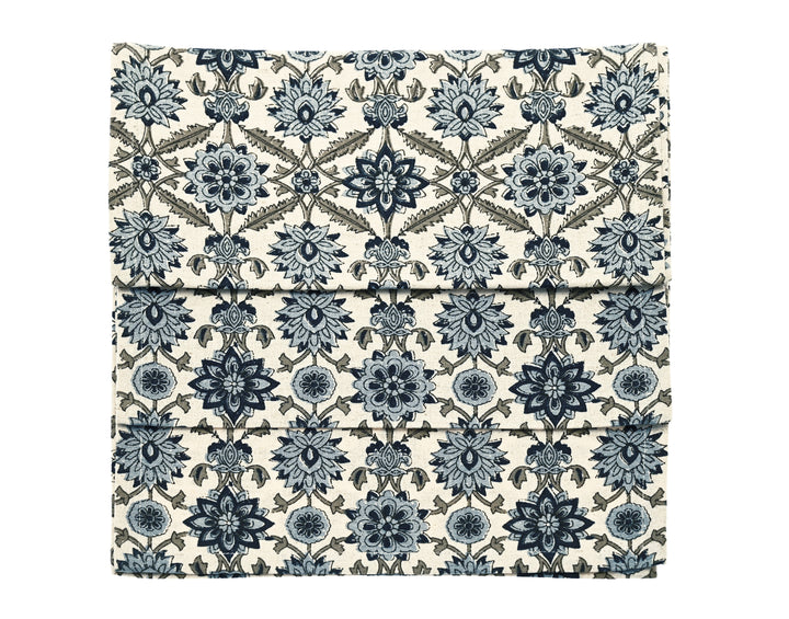 Blue and White Kelmscott Table Runner with floral pattern, perfect for dining tables from Source for the Goose Devon.