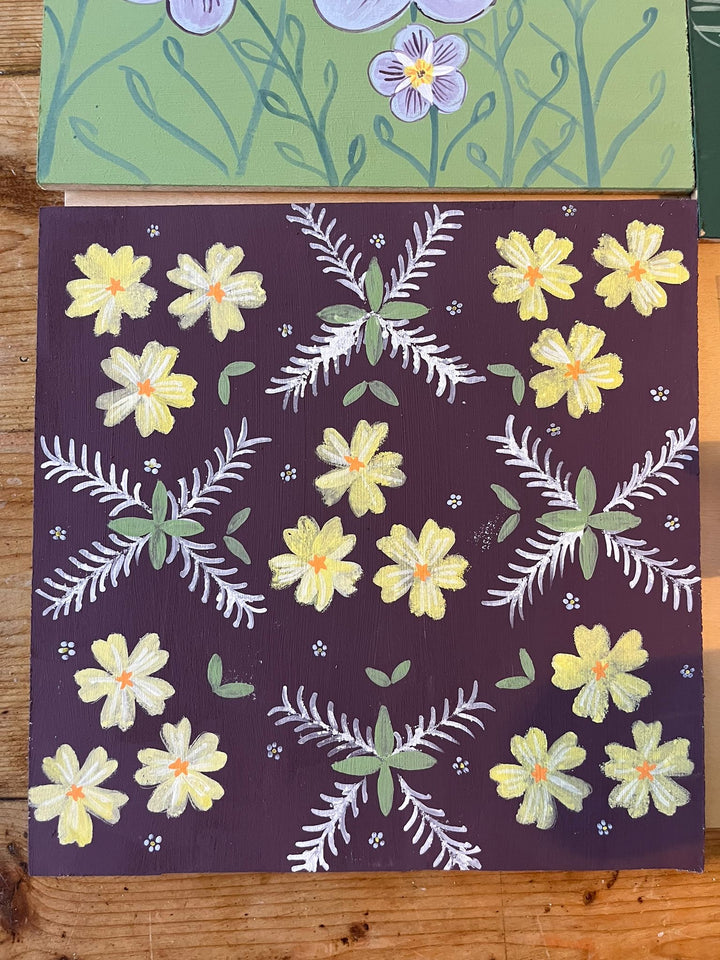 Adding Botanical Detail – Chalk Paint Workshop with Lily Faith | 11 March floral design featuring spring flowers on a dark background.