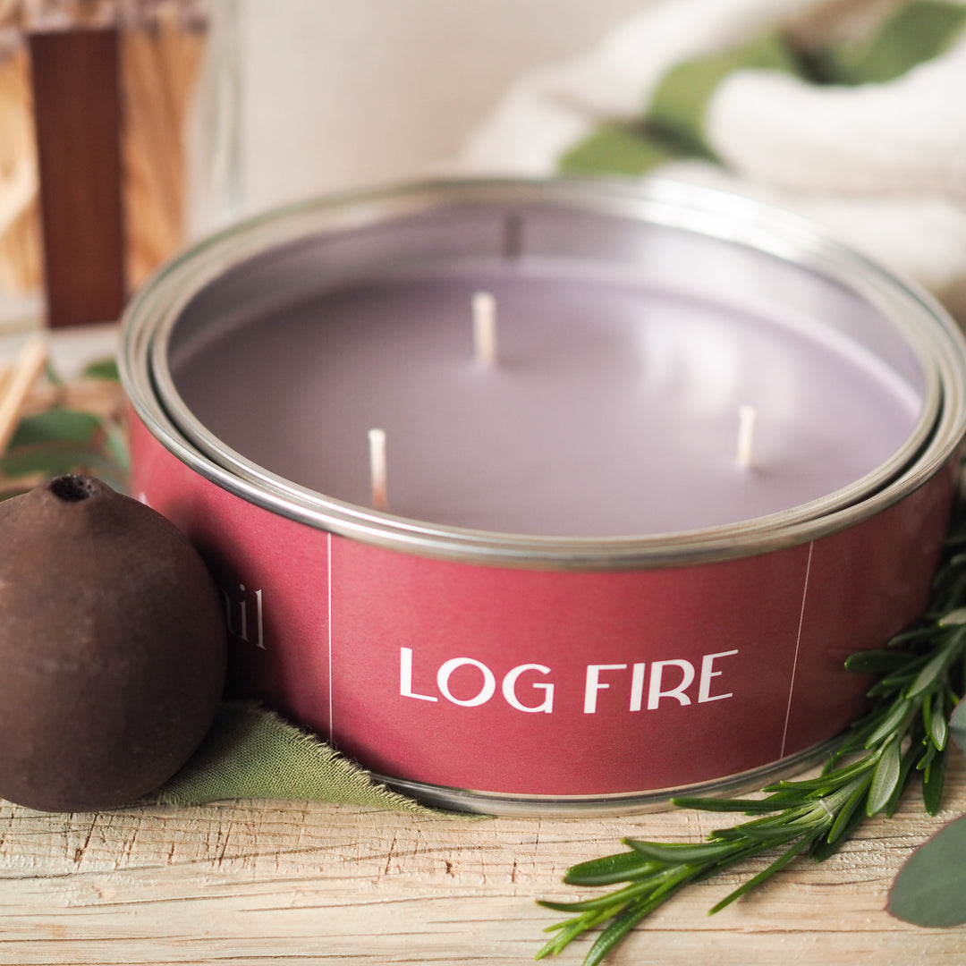 Log Fire Triple Wick Pintail Candle