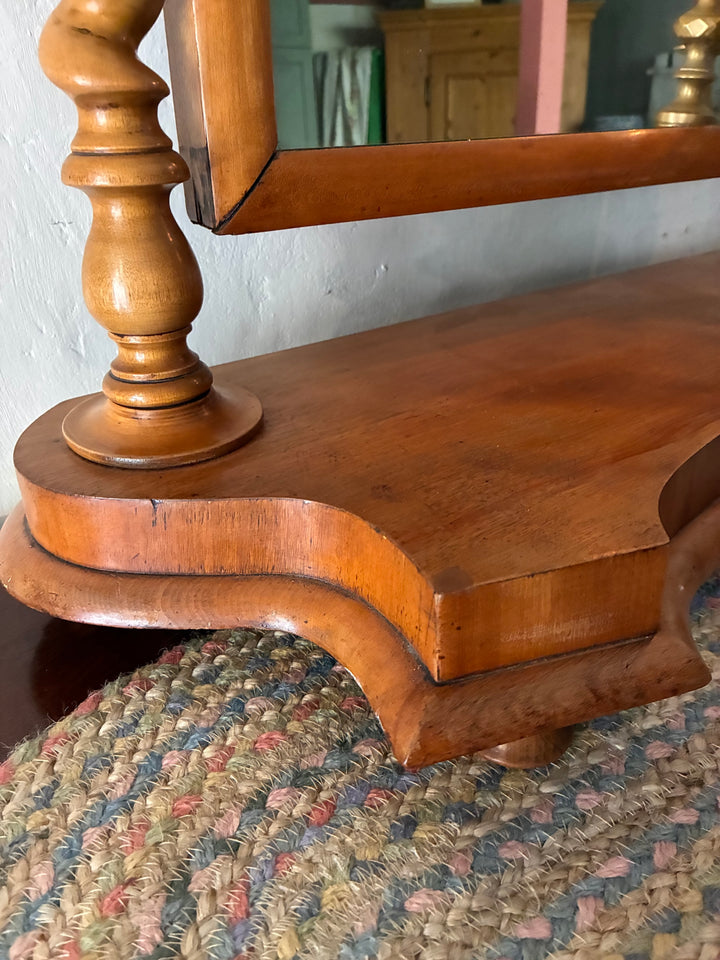 Victorian Pale Mahogany Dressing Table Mirror showing elegant arched design and barley twist columns.