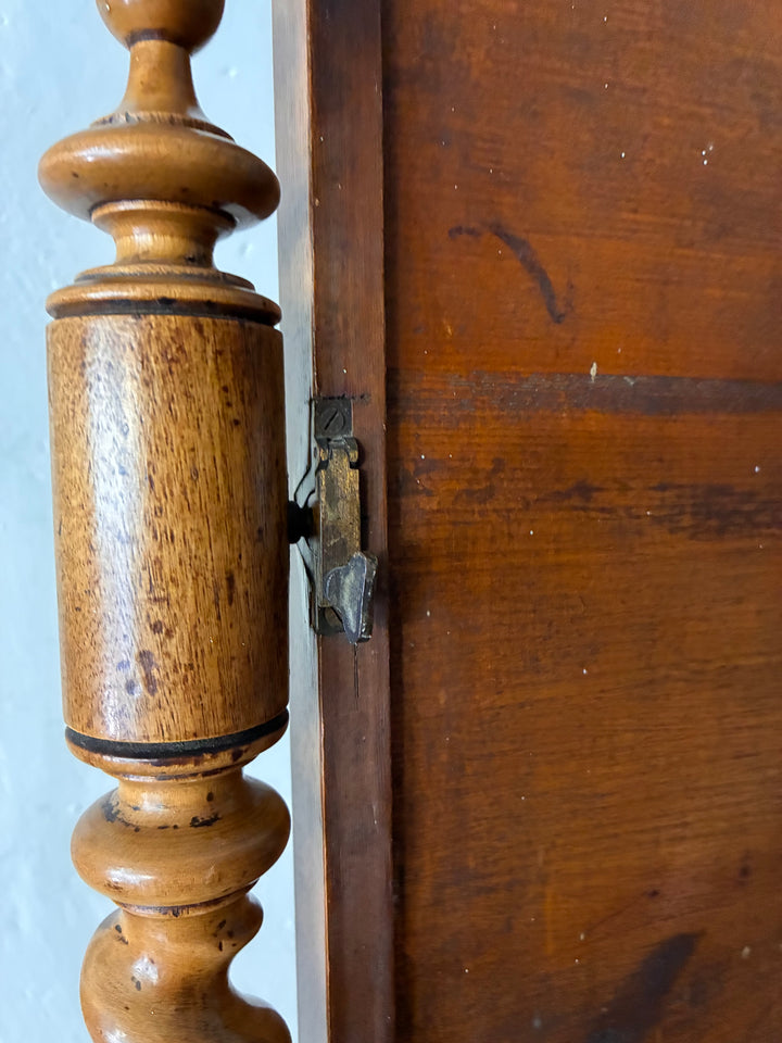 Detail of the barley twist column on the Victorian Pale Mahogany Dressing Table Mirror from Source for the Goose, Devon.