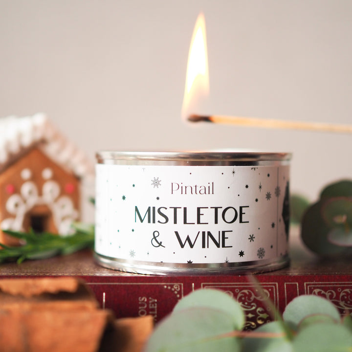 Mistletoe and Wine Paintpot Pintail Candle
