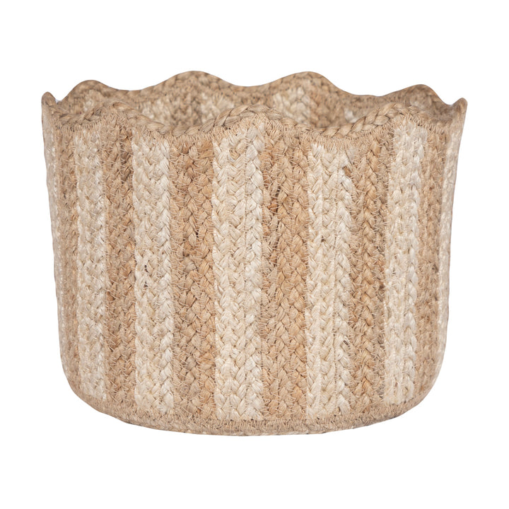 Natural Jute Stripe Tulip Basket for sale at Source for the Goose, Devon