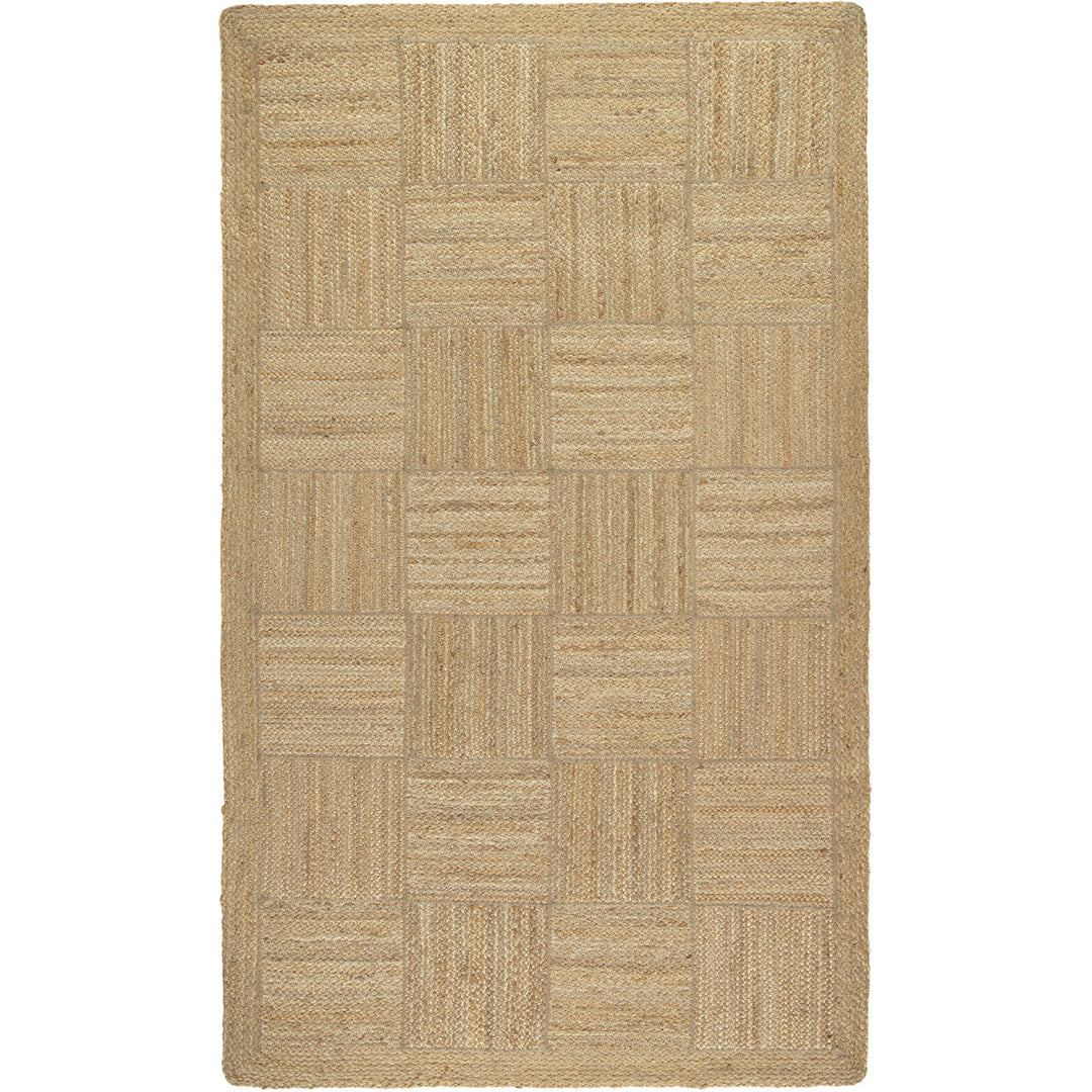 Tile design natural jute rug for sale at Source for the Goose, Devon, UK