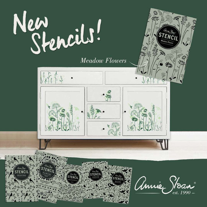Annie Sloan Meadow Flowers stencil for sale at Source for the Goose, Devon, UK