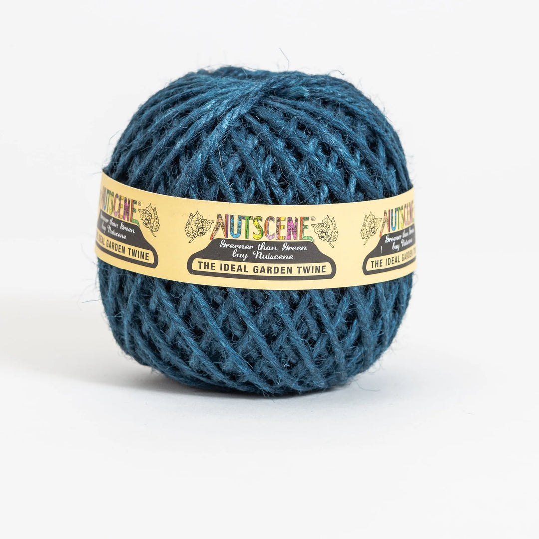 Nutscene Heritage Colourful Jute Twine Ball - Small in teal, perfect for gardening and crafts.