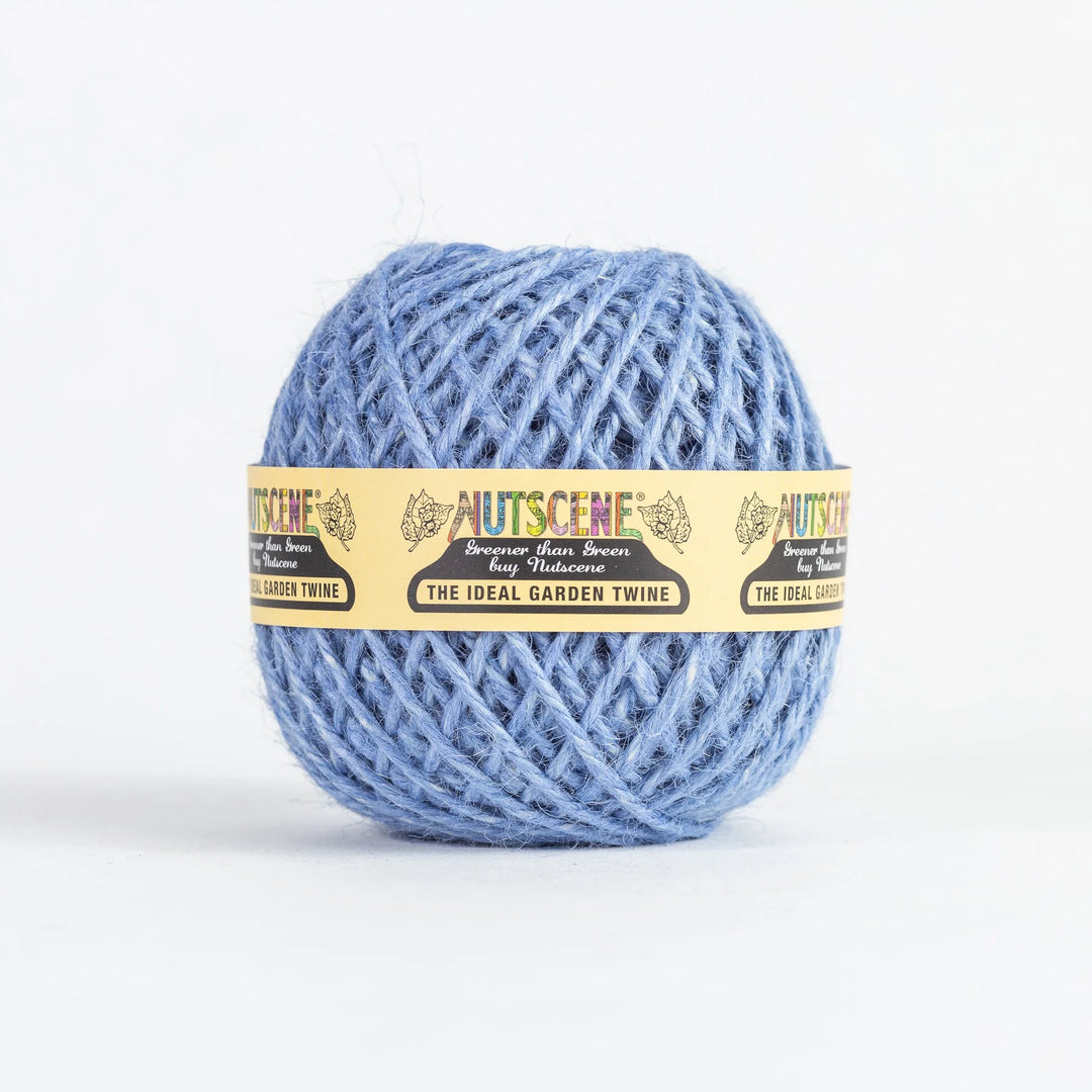 Nutscene Heritage Colourful Jute Twine Ball - Small in blue color, ideal for gardening and crafts.