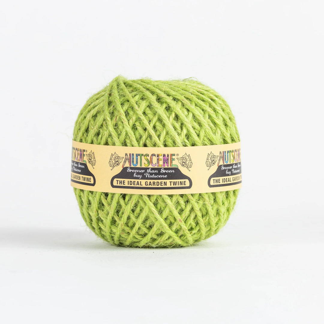 Nutscene Heritage Colourful Jute Twine Ball - Small in vibrant green for gardening and crafts.