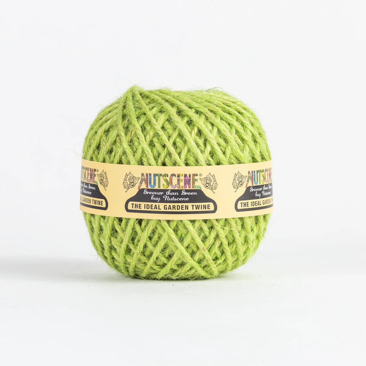 Nutscene Heritage Colourful Jute Twine Ball - Small in vibrant green for gardening and crafts.