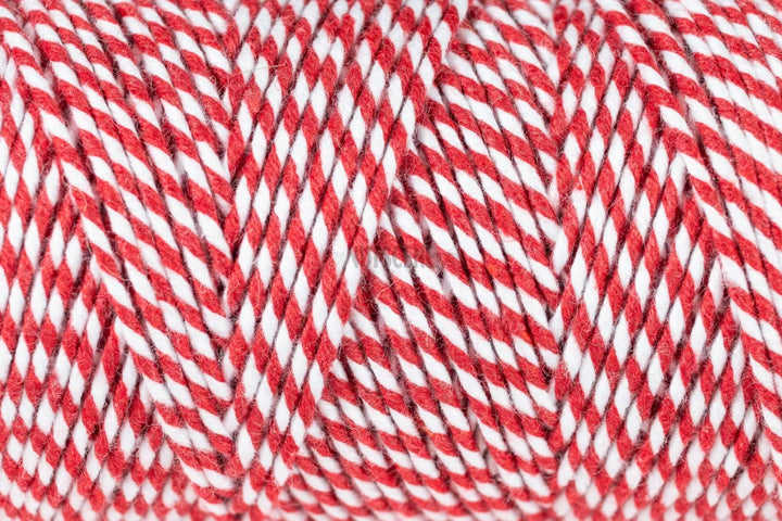 Nutscene Candy Twist Twine - Red and White spool for crafts, gift wrapping, and festive décor.