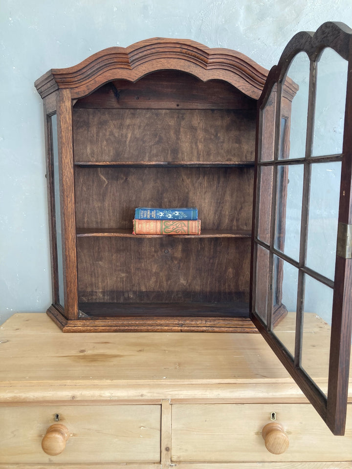 Antique Oak Wall Cabinet with Glass Door, vintage style furniture, Source for the Goose, Devon.