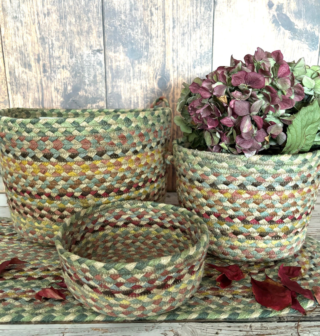 Pampas Jute Mini Basket collection featuring handcrafted jute designs for stylish storage by Source for the Goose Devon.