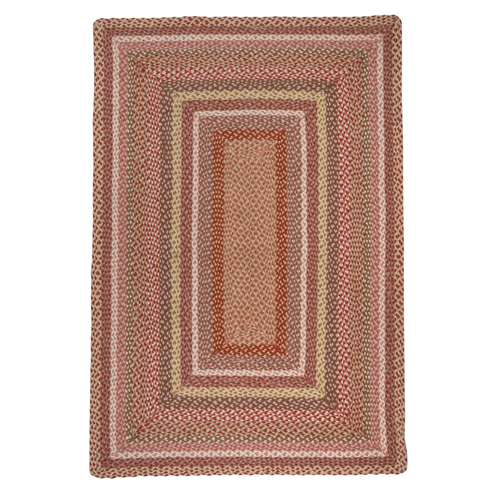 Coral Pink Rectangle Jute Braided Rug for sale at Source for the Goose, Devon