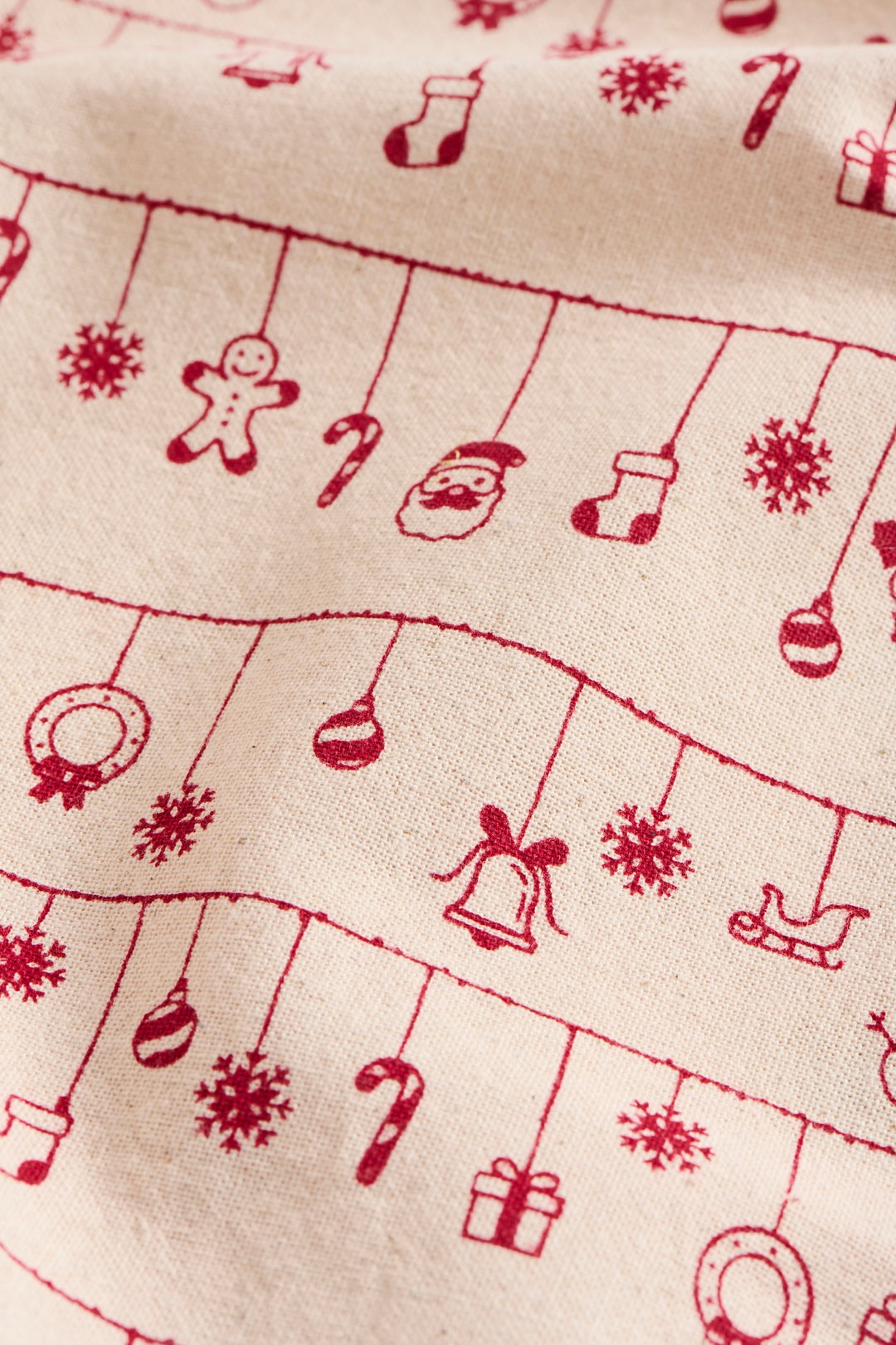 Red and White Christmas Tea Towel