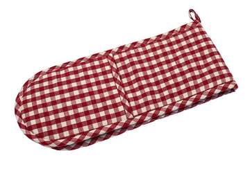 Red Gingham Double Oven Glove from Source for the Goose, Devon, perfect for a vintage kitchen style.