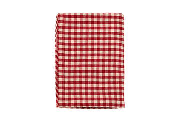 Red and white check tablecloth