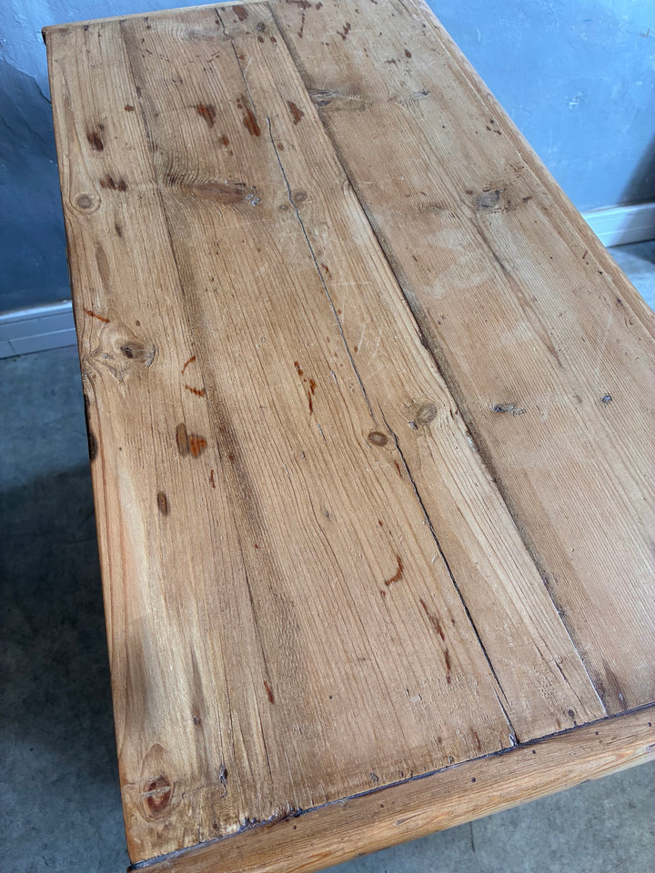 Rustic antique pine chest of drawers surface showing natural wood grain and warmth from Source for the Goose, Devon.