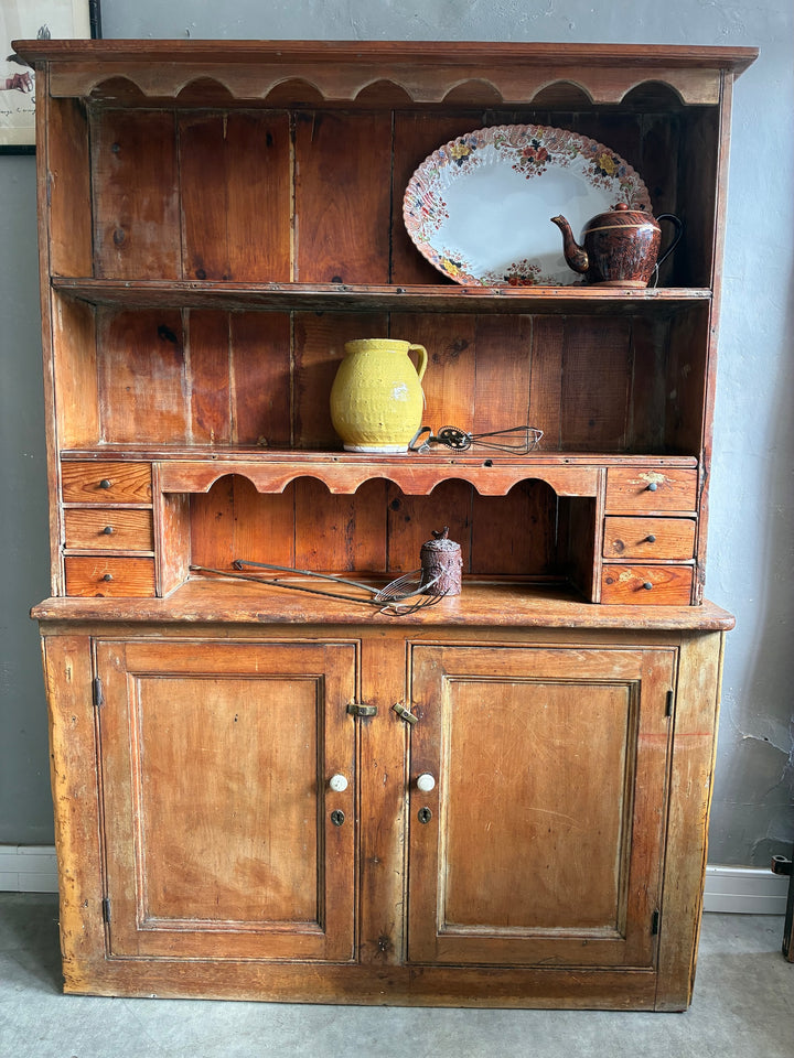Rustic Antique Pine Dresser with a plate rack and practical storage from Source for the Goose, Devon.