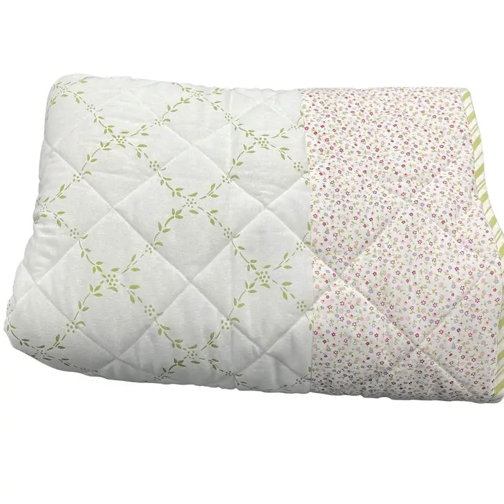 Green and Pink Floral Quilt for sale at Source for the Goose 