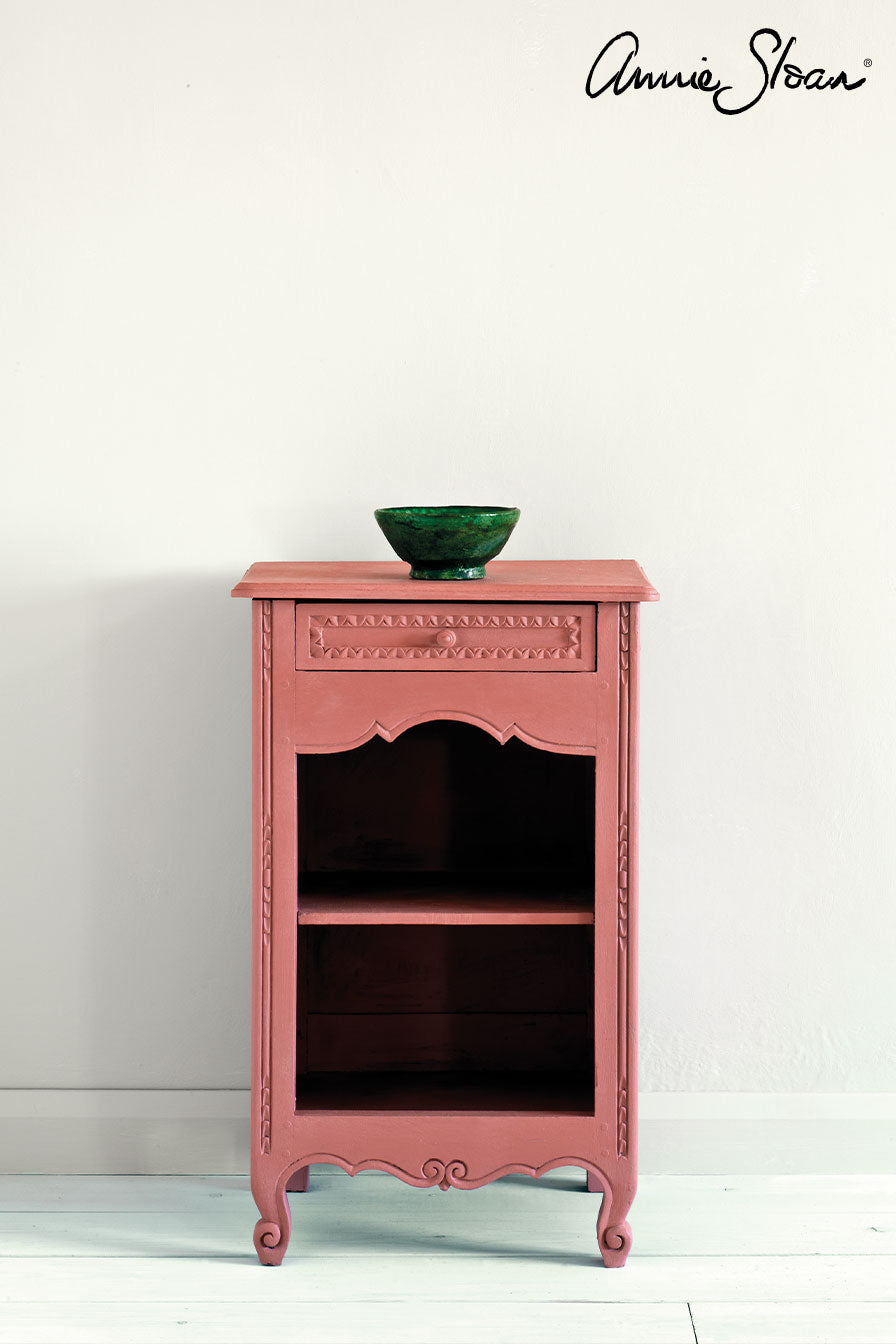 bedside cabinet painted in Annie Sloan Scandinavian Pink Chalk Paint