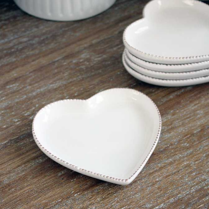 Small Heart Plate in Antique White for sale at Source for the Goose 