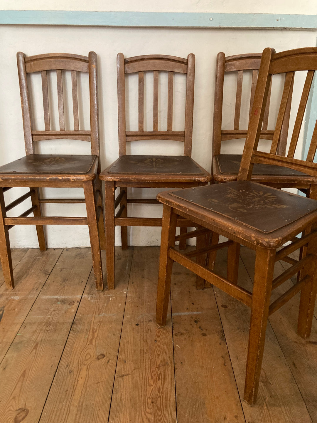 Scumble Painted Set of Four Victorian Dining Chairs  for sale at Source for the Goose, Devon