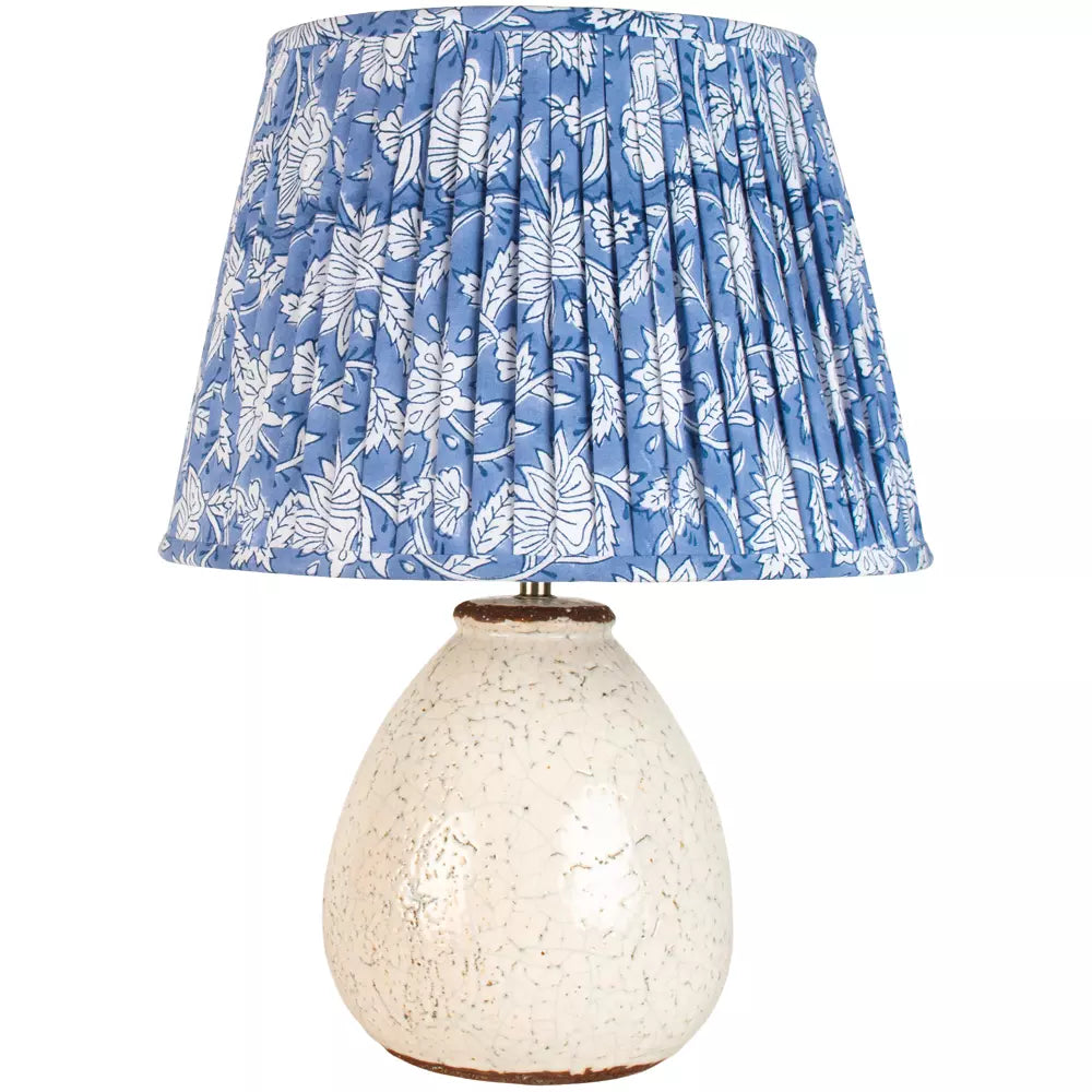 Samira Lamp with Blue and White Shade