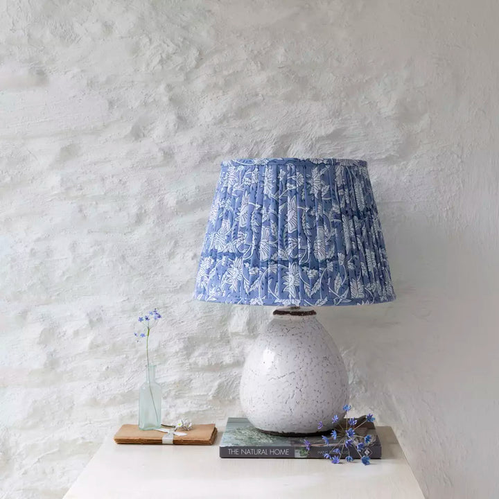 Samira Lamp with Blue and White Shade