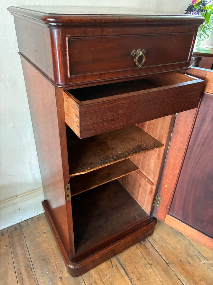 Tall Victorian Mahogany Pot Cupboard showcasing rich mahogany with storage compartments and classic Victorian design.