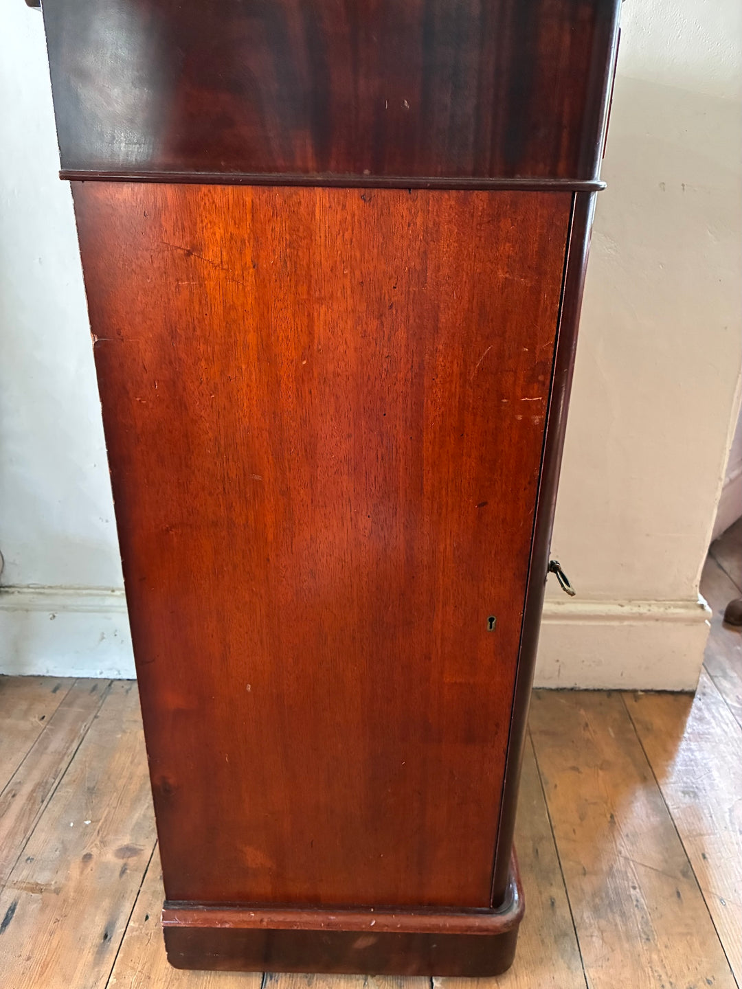 Tall Victorian Mahogany Pot Cupboard featuring rich mahogany finish and elegant design, ideal for storage and aesthetics.