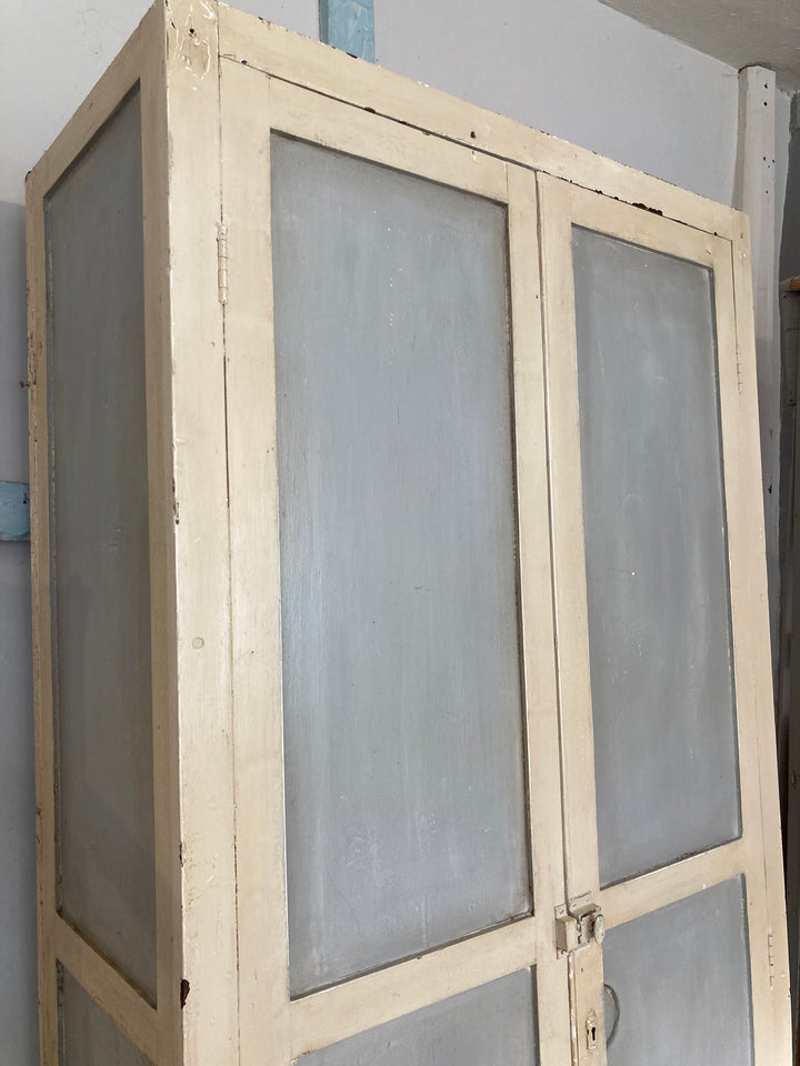 pale blue and distressed white chippy painted cupboard