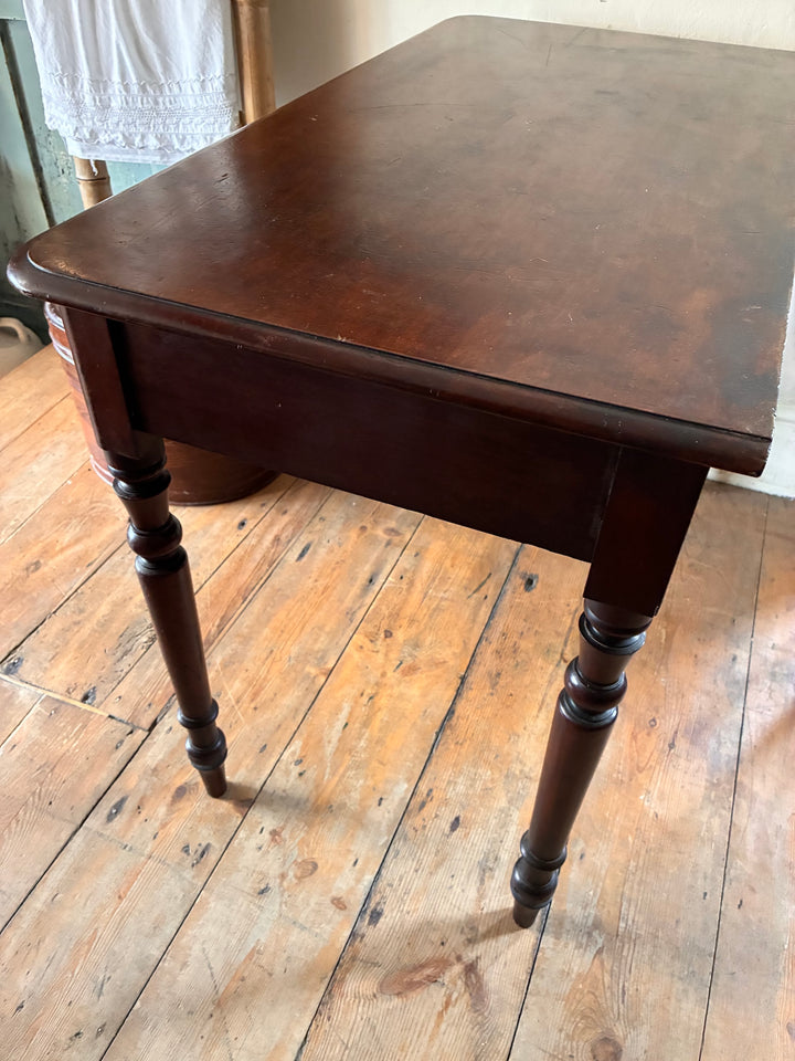 Victorian Mahogany Console Table with turned legs, perfect for hallways, by Source for the Goose in Devon.