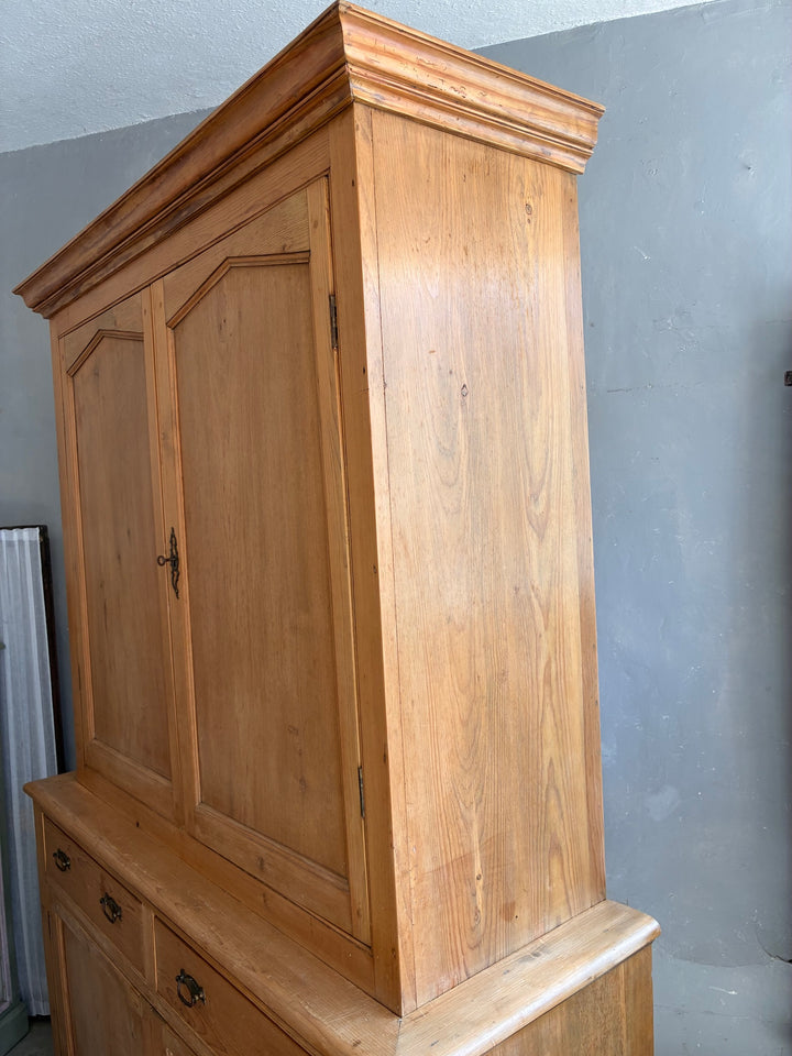 Victorian Pine Housekeepers Cupboard showcasing period craftsmanship and ample storage space.