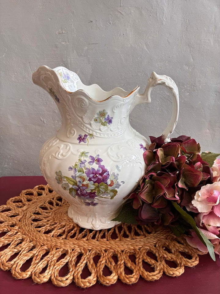 Pretty Floral Victorian Pitcher Jug by Source for the Goose Devon, showcasing timeless vintage elegance.