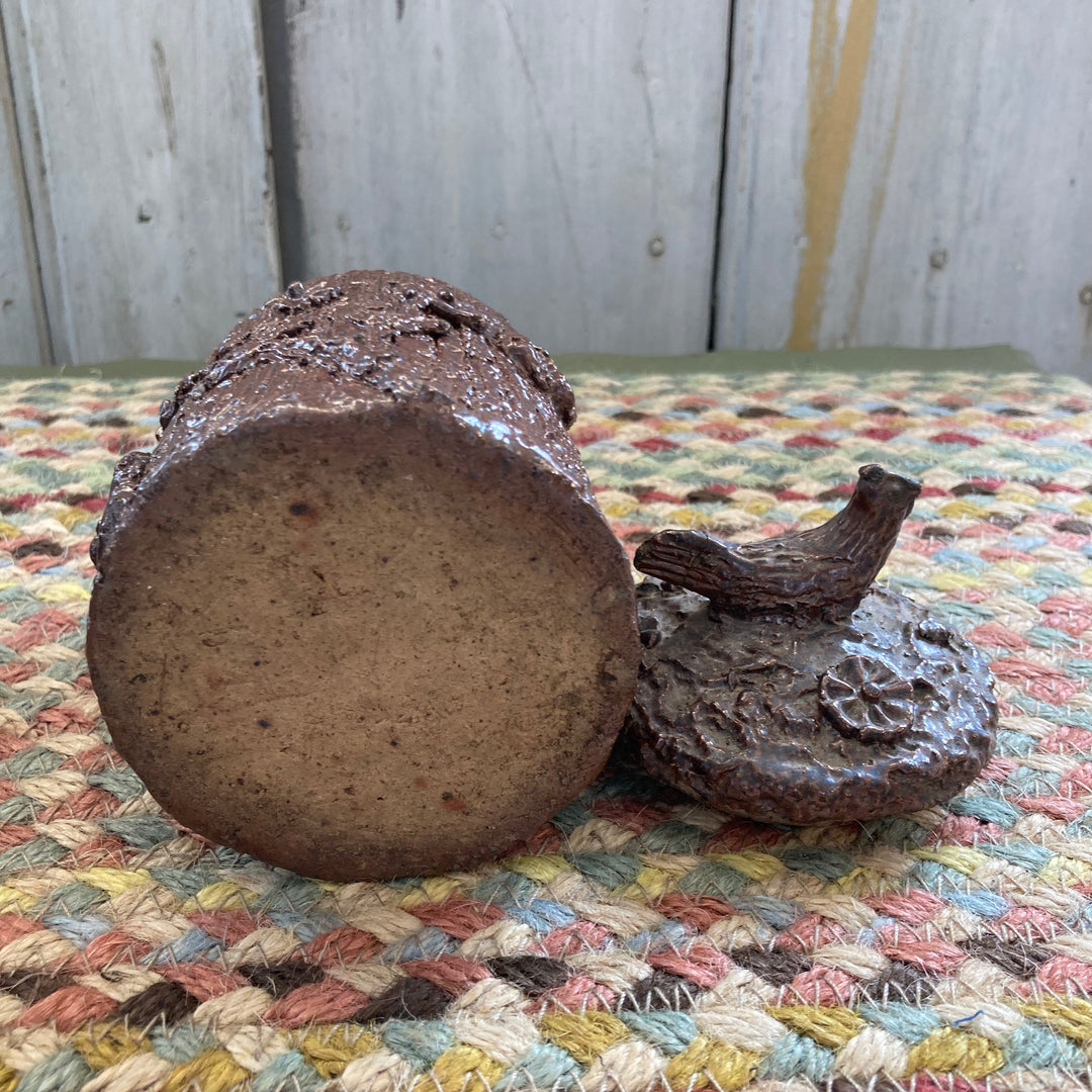 antique Beauvais stoneware jar, salt glazed with lid