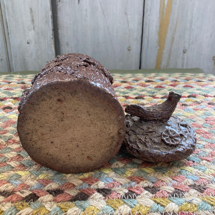 antique Beauvais stoneware jar, salt glazed with lid