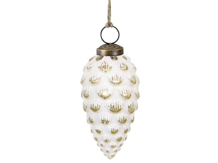 Vintage White Pine Cone Bauble for sale at Source for the Goose 
