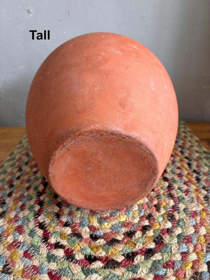 Vintage Slipware Terracotta Jug - North Devon tall jug on a patterned base.