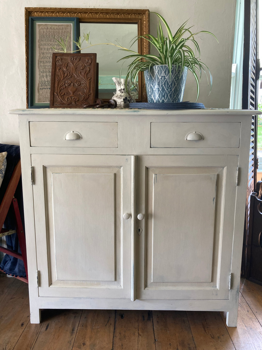 Vintage White Painted Sideboard for sale at Source for the Goose, Devon
