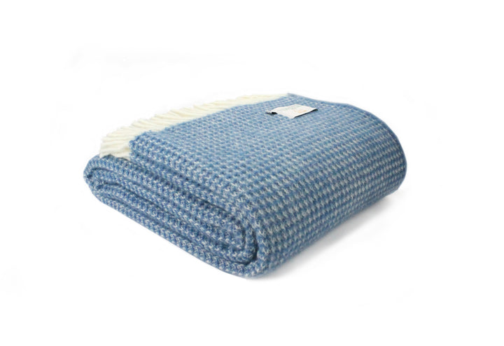 Tweedmill Waffle Blue Jay Wool Blanket for sale at Source for the Goose 
