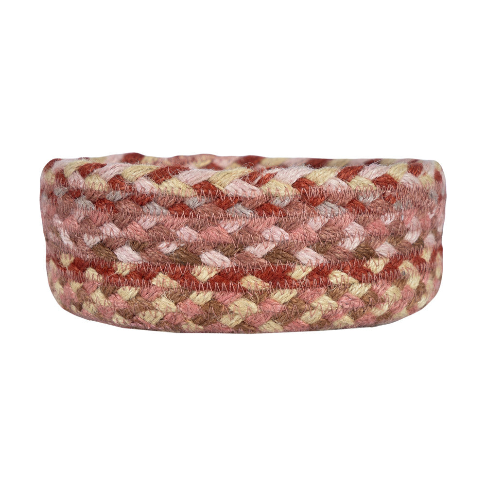 Coral Pink Jute Mini Basket by Source for the Goose, elegant braided design for stylish storage.