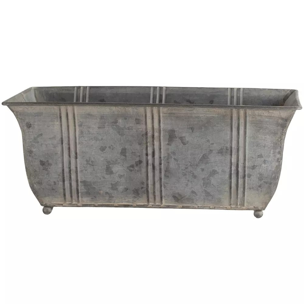 Zinc Ornate Planter With Feet featuring vertical stripe pattern and elegant tulip shape from Source for the Goose Devon.
