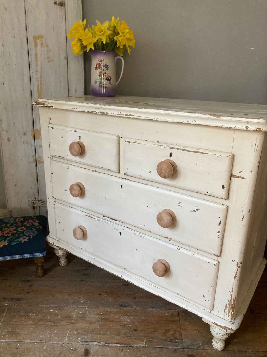 Antique Painted Pine Chest of Drawers for sale at Source for the Goose 