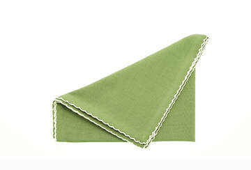 Set of four apple green scallop napkins from Source for the Goose, perfect for summer dining and table settings.