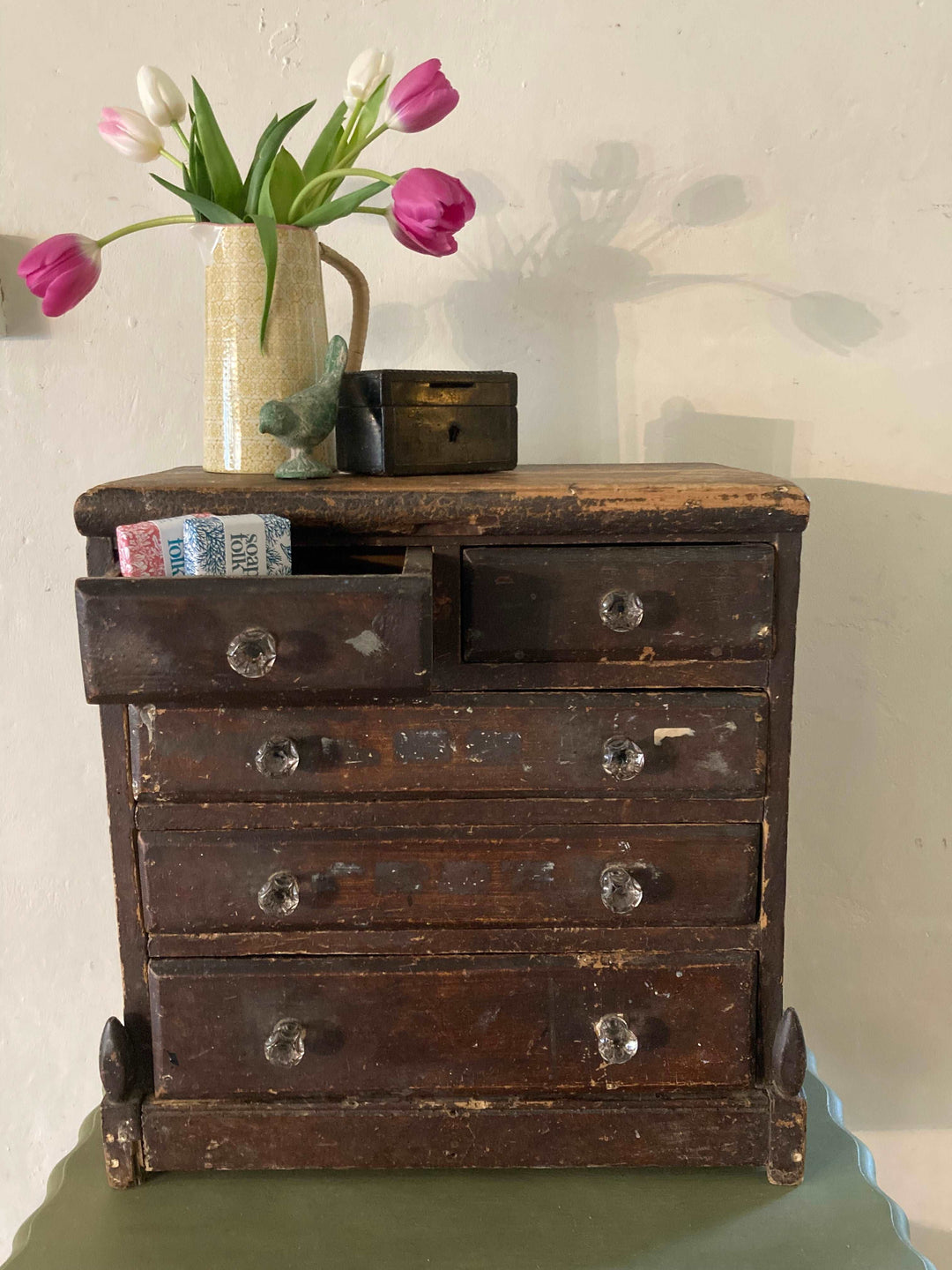Apprentice Piece Miniature Chest of Drawers for sale at Source for the Goose, Devon