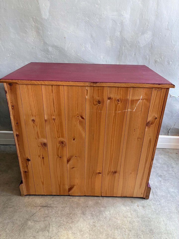 Aubergine Folk Art Style Cupboard from Source for the Goose, Devon, featuring a hand-painted pine exterior.