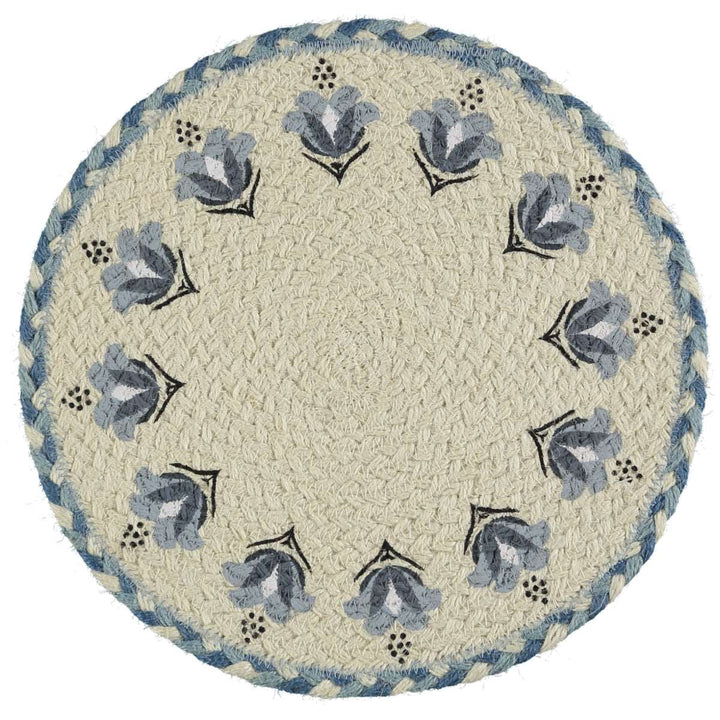 Blue Lily Jute Placemat - Set of Six