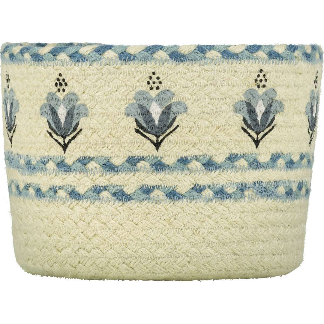 Blue Lily Jute Basket by The Braided Rug Company