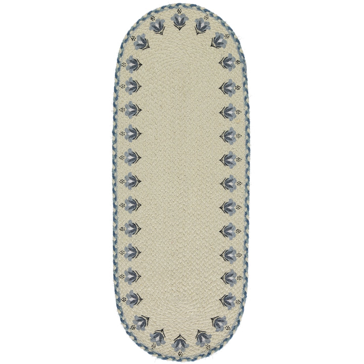 Blue Lily Jute Table Runner by The Braided rug Company
