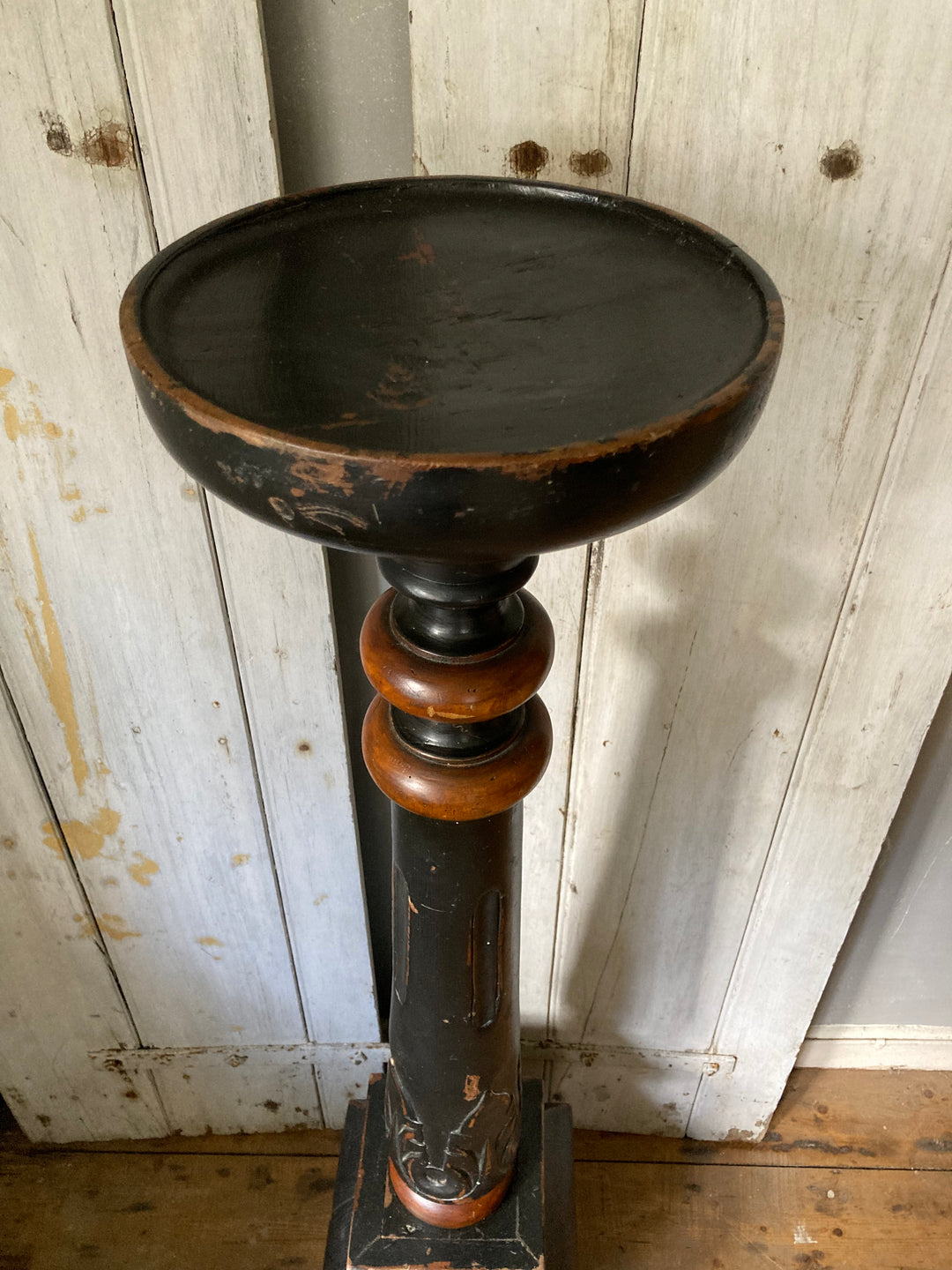 Carved Torchere Plant Stand